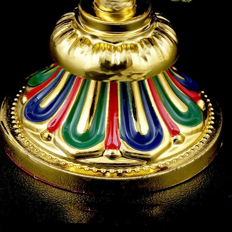 8 Pcs Painted Tibetan Engraved Eight Treasures Auspicious Statue Tantric Alloy Handicraft Buddhism Home Gift Desktop Decorative acacuss
