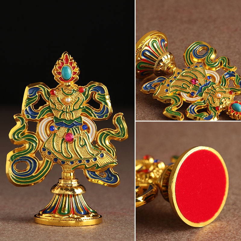 8 Pcs Painted Tibetan Engraved Eight Treasures Auspicious Statue Tantric Alloy Handicraft Buddhism Home Gift Desktop Decorative acacuss