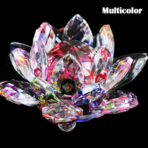 80Mm Quartz Crystals Lotus Flower Crafts Glass Fengshui Ornaments Healing Crystals Home Party Wiccan Decor Yoga Gifts Souvenir acacuss