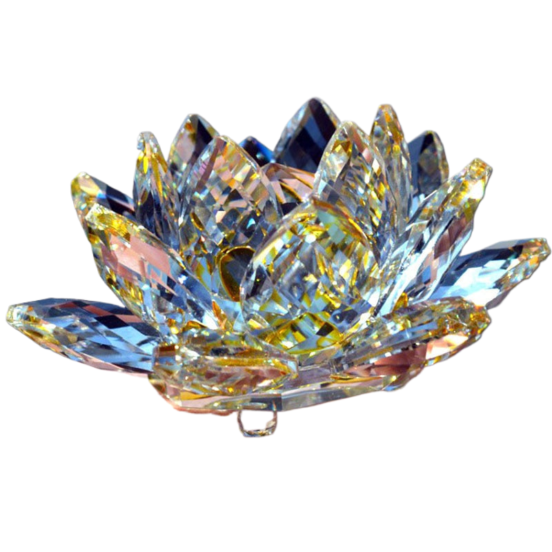 80Mm Quartz Crystals Lotus Flower Crafts Glass Fengshui Ornaments Healing Crystals Home Party Wiccan Decor Yoga Gifts Souvenir acacuss