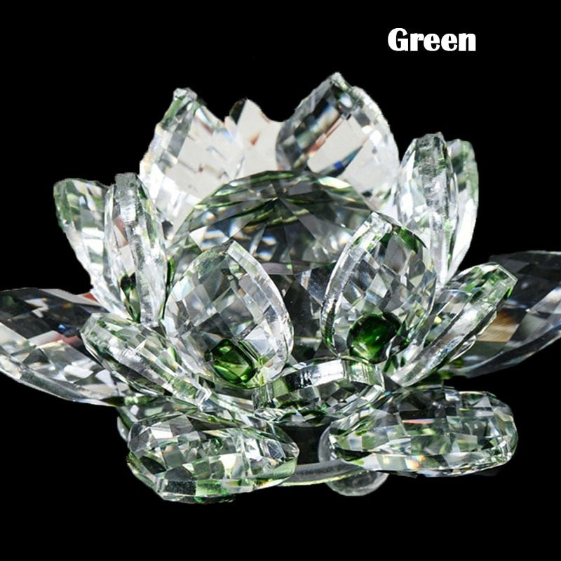 80Mm Quartz Crystals Lotus Flower Crafts Glass Fengshui Ornaments Healing Crystals Home Party Wiccan Decor Yoga Gifts Souvenir acacuss