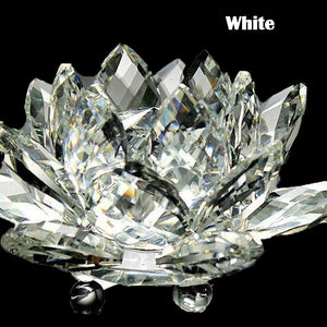 80Mm Quartz Crystals Lotus Flower Crafts Glass Fengshui Ornaments Healing Crystals Home Party Wiccan Decor Yoga Gifts Souvenir acacuss