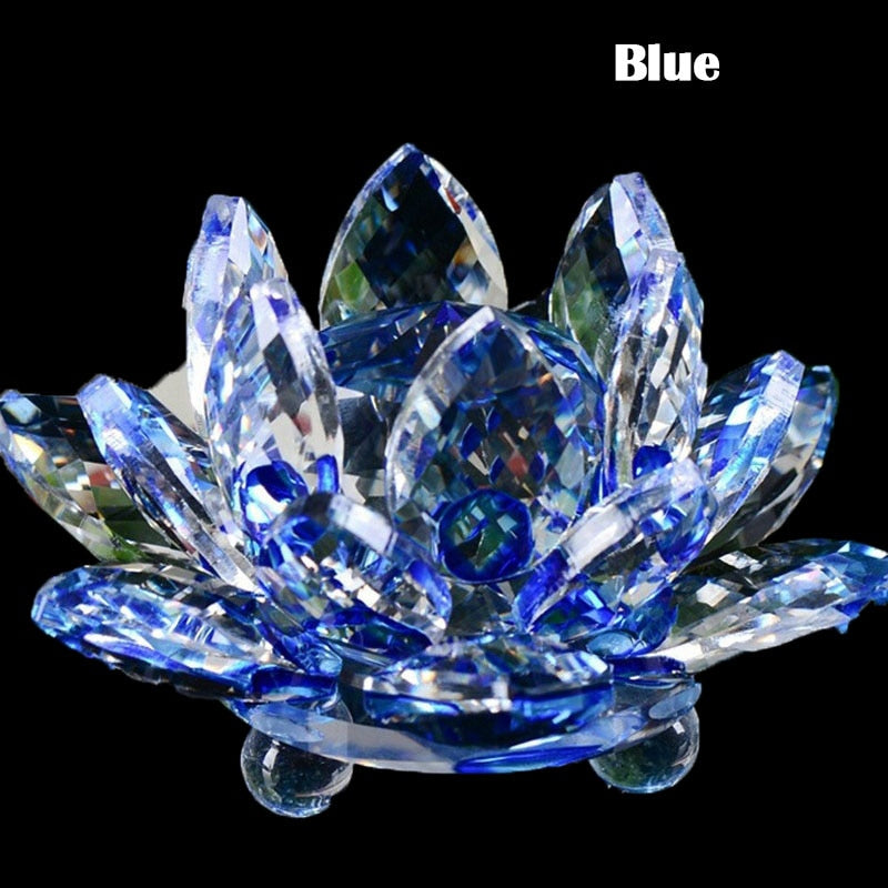 80Mm Quartz Crystals Lotus Flower Crafts Glass Fengshui Ornaments Healing Crystals Home Party Wiccan Decor Yoga Gifts Souvenir acacuss