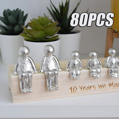 80PCS Family Member Decoration Sculpture Home Furnishing Resin Craft Decoration Sculpture INS Decoration Christmas New Product acacuss