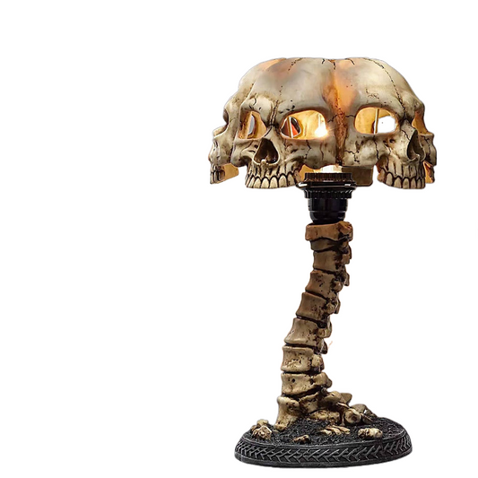 Creative Resin Skull Table Lamp Luminous Skull Night Light Home Office Desktop Ornament Halloween Decoration acacuss