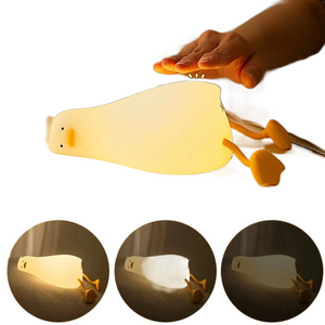 Duck Rechargeable LED Night Light Cute Light Up Duck Lamp Bedside Cartoon Children Nightlights for Home Room Decor Birthday Gift acacuss