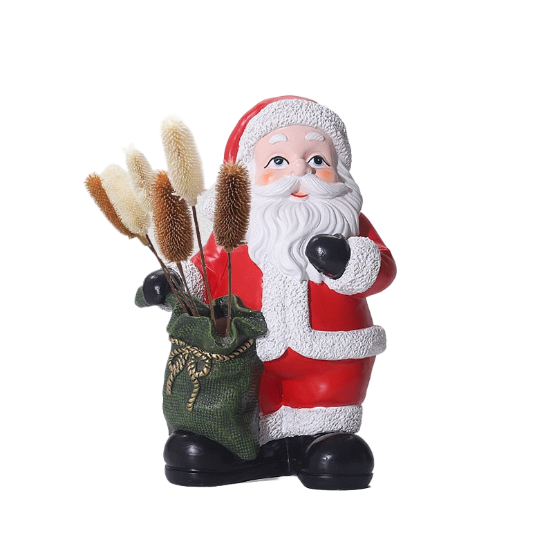 Christmas Santa Claus Figure Statues Resin Crafts Vase Sculpture Desktop Festival Ornament Living Room Interior Home Decor Gift acacuss