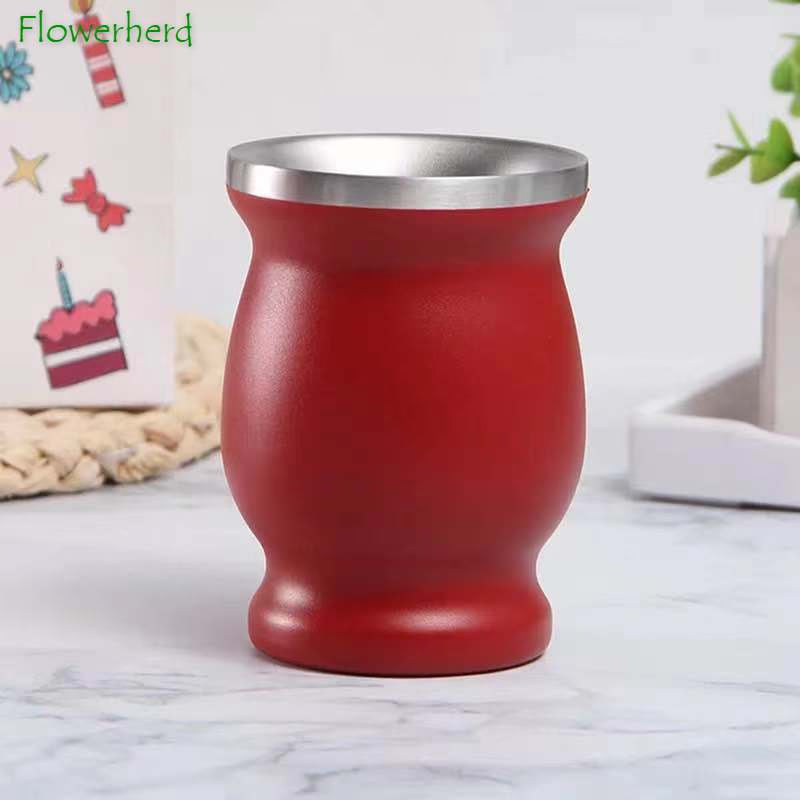 8oz Yerba Mate Tea Cup Double-walled Natural Gourd Drinkware Teaware Argentina Gourd-shaped Easy Clean Stainless Steel acacuss