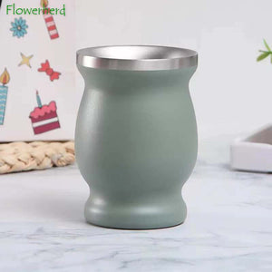 8oz Yerba Mate Tea Cup Double-walled Natural Gourd Drinkware Teaware Argentina Gourd-shaped Easy Clean Stainless Steel acacuss