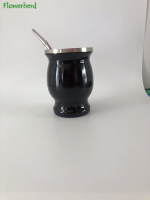 8oz Yerba Mate Tea Cup Double-walled Natural Gourd Drinkware Teaware Argentina Gourd-shaped Easy Clean Stainless Steel acacuss