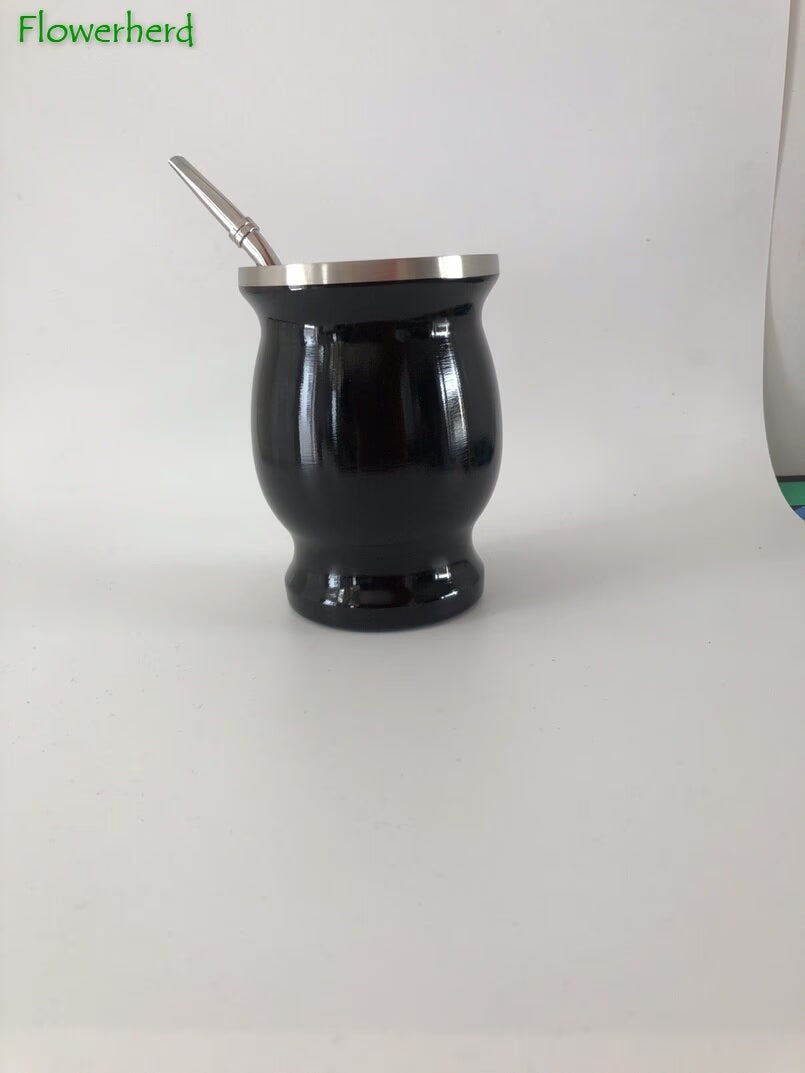 8oz Yerba Mate Tea Cup Double-walled Natural Gourd Drinkware Teaware Argentina Gourd-shaped Easy Clean Stainless Steel acacuss