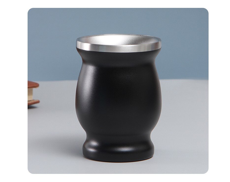 8oz Yerba Mate Tea Cup Double-walled Natural Gourd Drinkware Teaware Argentina Gourd-shaped Easy Clean Stainless Steel acacuss