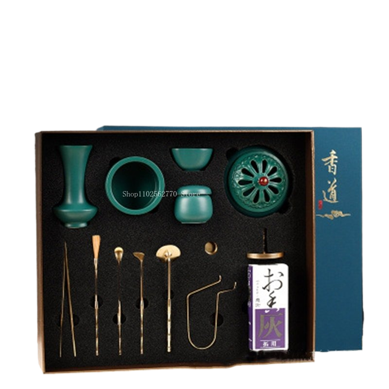 9/13 Pieces of Peacock Green Incense Seal Gift Box DIY Home Printing Incense Seal Tuo Xiang Ash Pressed Powder Incense Supplies acacuss