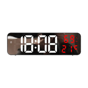 9 Inch Large Digital Wall Clock Temperature and Humidity Display Night Mode Table Alarm Clock 12/24H Electronic LED Clock acacuss