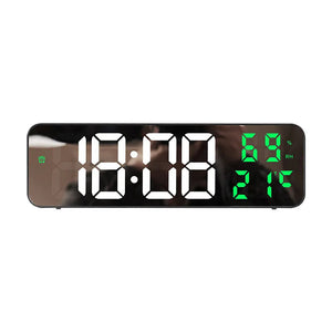 9 Inch Large Digital Wall Clock Temperature and Humidity Display Night Mode Table Alarm Clock 12/24H Electronic LED Clock acacuss
