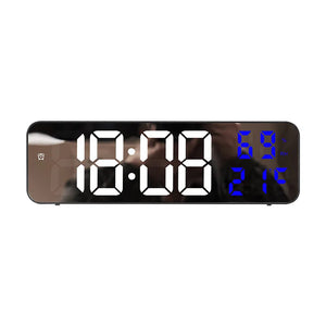 9 Inch Large Digital Wall Clock Temperature and Humidity Display Night Mode Table Alarm Clock 12/24H Electronic LED Clock acacuss