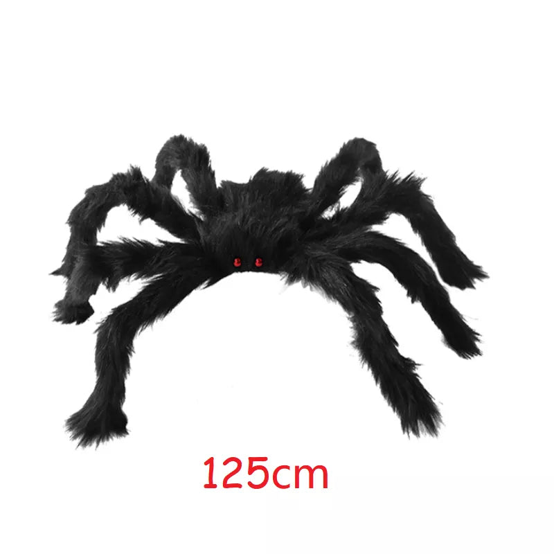90/150/200cm Black Scary Giant Spider Huge Spiders Web Halloween Decoration Props Haunted House Holiday Outdoor Giant Decoration acacuss