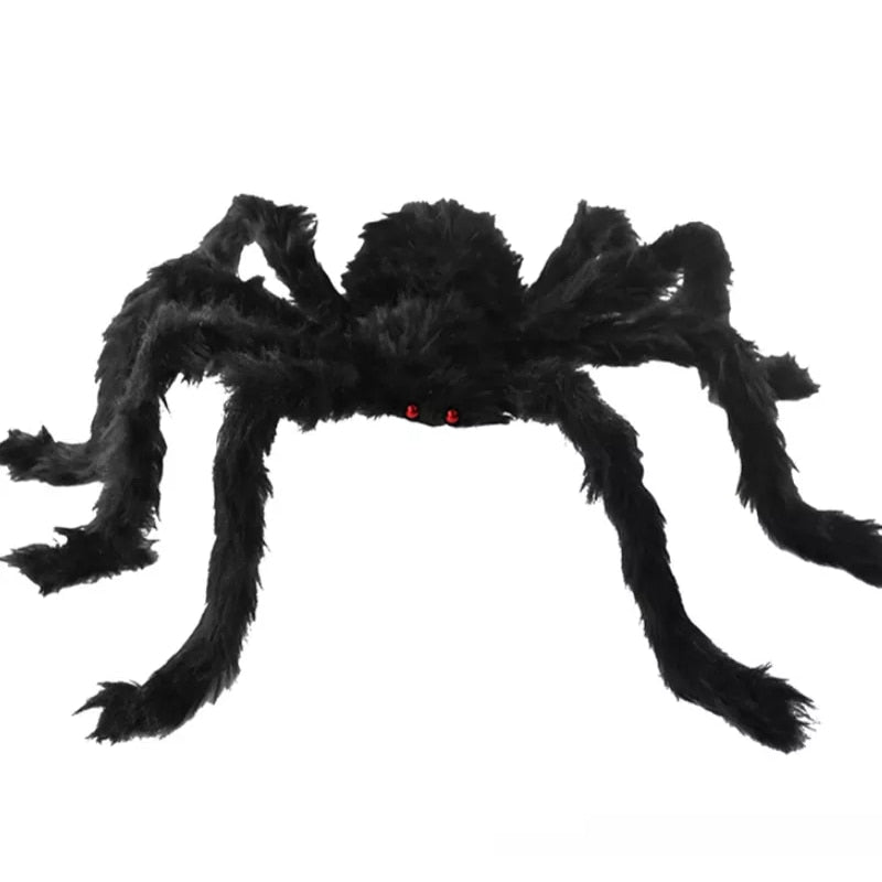 90/150/200cm Black Scary Giant Spider Huge Spiders Web Halloween Decoration Props Haunted House Holiday Outdoor Giant Decoration acacuss