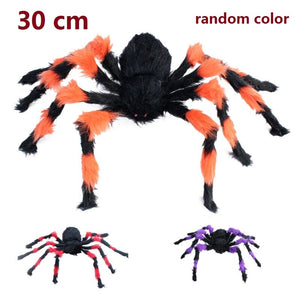 90/150/200cm Black Scary Giant Spider Huge Spiders Web Halloween Decoration Props Haunted House Holiday Outdoor Giant Decoration acacuss