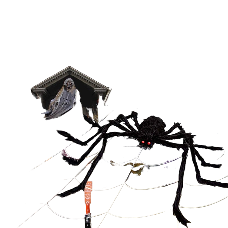 90/150/200cm Black Scary Giant Spider Huge Spiders Web Halloween Decoration Props Haunted House Holiday Outdoor Giant Decoration acacuss