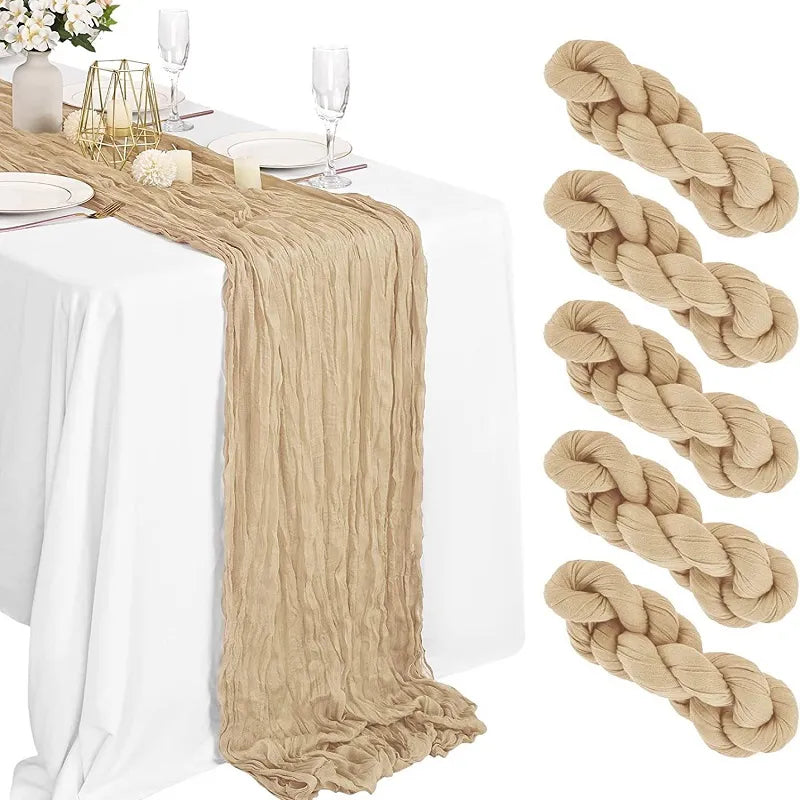 90x300 cm knit cloth table runner Wedding birthday party banquet decoration gauze fabric voile tablecloth Twist table cover acacuss