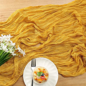 90x300 cm knit cloth table runner Wedding birthday party banquet decoration gauze fabric voile tablecloth Twist table cover acacuss