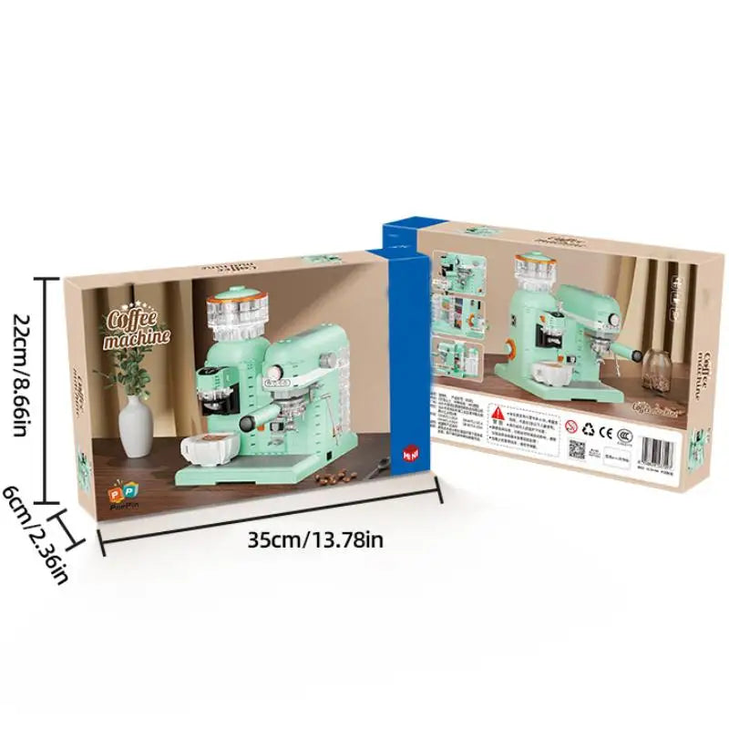 924PCS Coffee Machine Building Block Set Mini Grinder Assembly Model Bricks Toys Desktop Decoration Children's Christmas Gifts acacuss