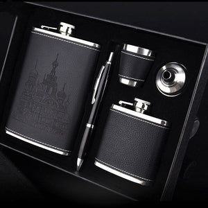 9oz High Quality Stainless Steel 304 Hip Flask Set Whiskey Wine Flagon Alcohol Drink Bottle Travel Drinkware For Gifts acacuss