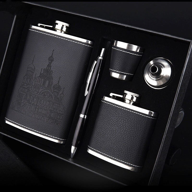 9oz High Quality Stainless Steel 304 Hip Flask Set Whiskey Wine Flagon Alcohol Drink Bottle Travel Drinkware For Gifts acacuss
