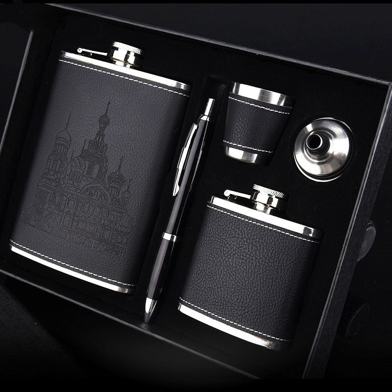 9oz High Quality Stainless Steel 304 Hip Flask Set Whiskey Wine Flagon Alcohol Drink Bottle Travel Drinkware For Gifts acacuss