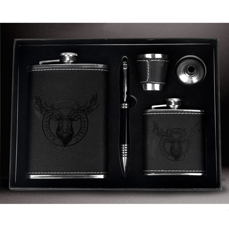 9oz High Quality Stainless Steel 304 Hip Flask Set Whiskey Wine Flagon Alcohol Drink Bottle Travel Drinkware For Gifts acacuss