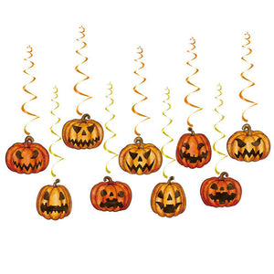 9pcs Halloween Party Decors Pumpkin Hanging Pendants Happy Halloween Ghost Festival Party Decoration for Home 2023 Pumpkin Decor acacuss