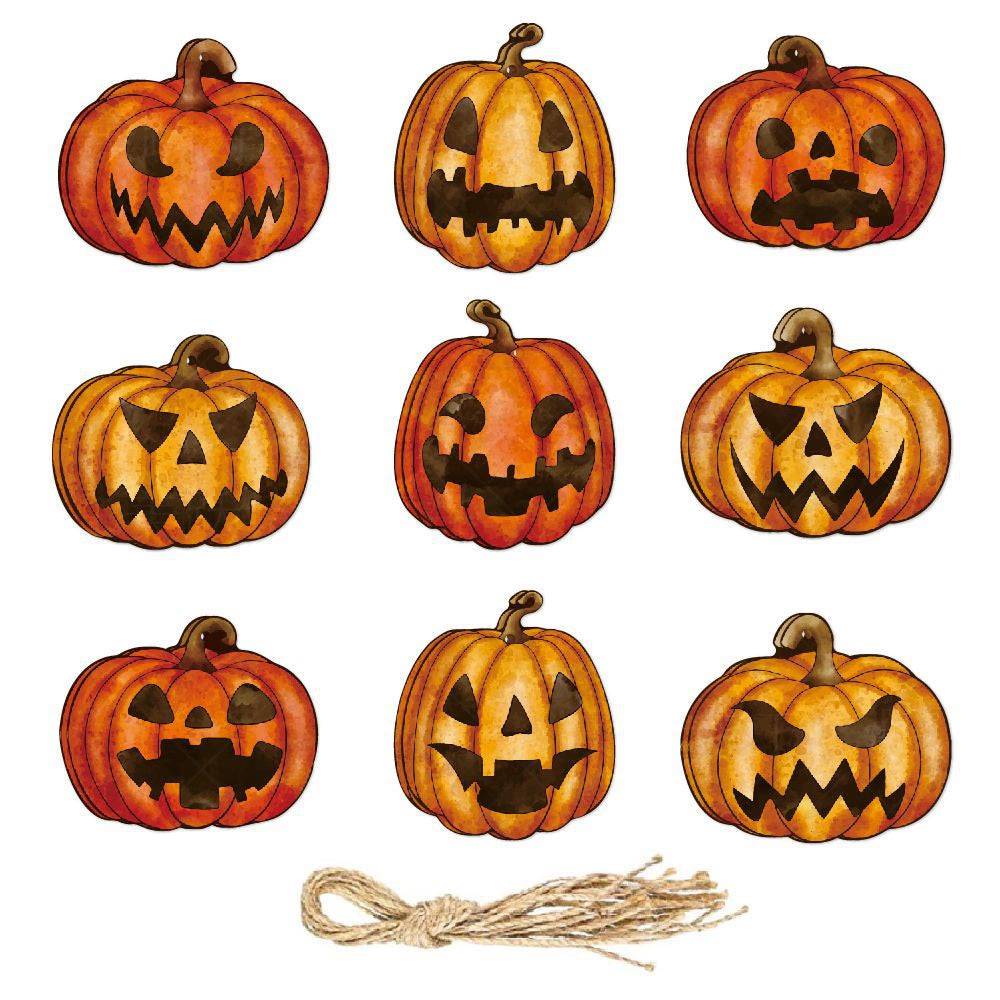 9pcs Halloween Party Decors Pumpkin Hanging Pendants Happy Halloween Ghost Festival Party Decoration for Home 2023 Pumpkin Decor acacuss