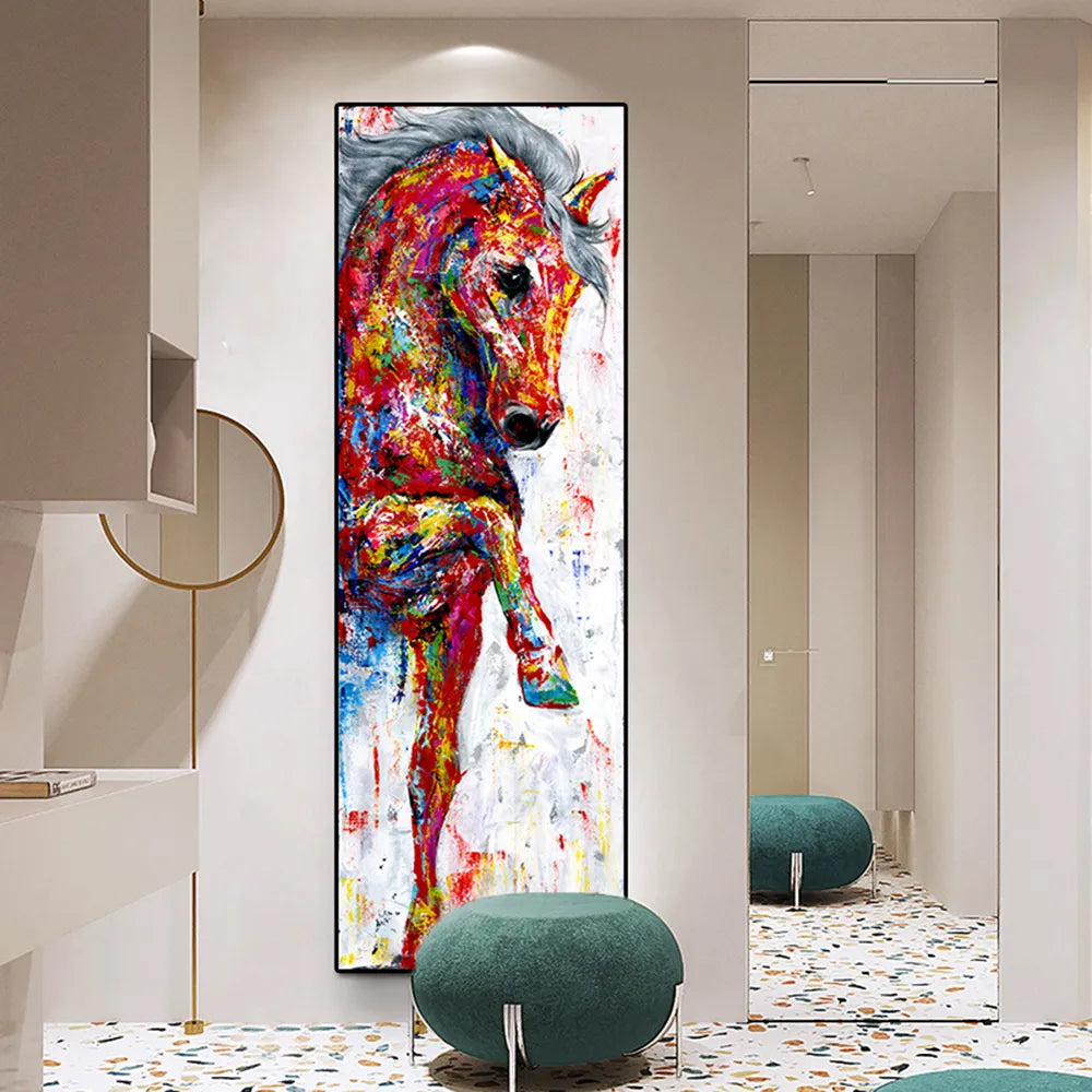 AHPAINTING Canvas Painting Wall Art Poster Animal Print The Running Horse Picture Living Room Home Decor No Frame acacuss
