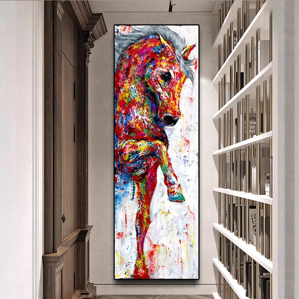 AHPAINTING Canvas Painting Wall Art Poster Animal Print The Running Horse Picture Living Room Home Decor No Frame acacuss