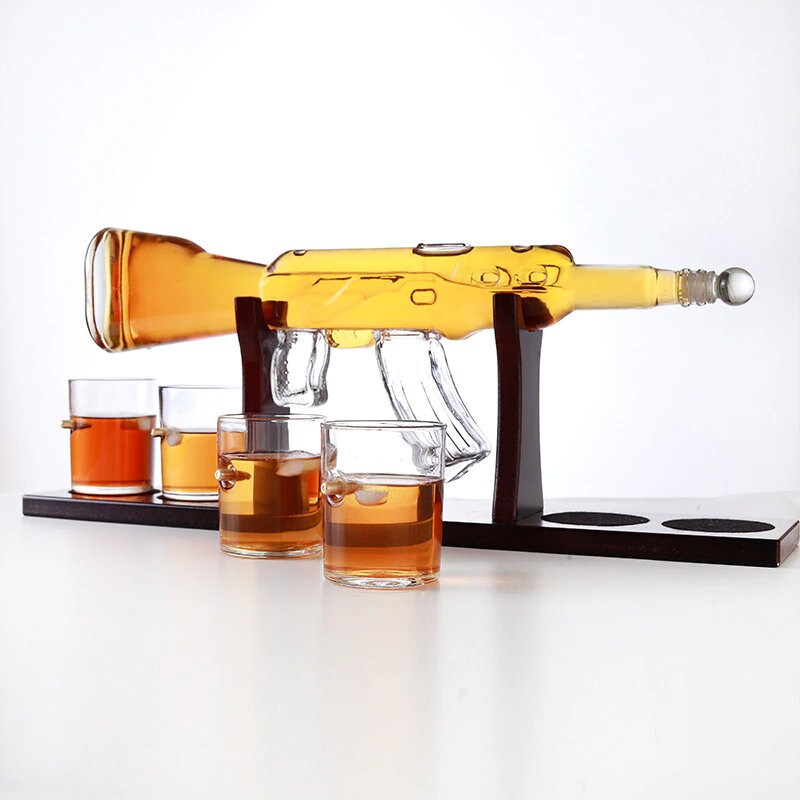 AK-47 Whiskey Scotch Decanter Set Best for whiskey gift acacuss