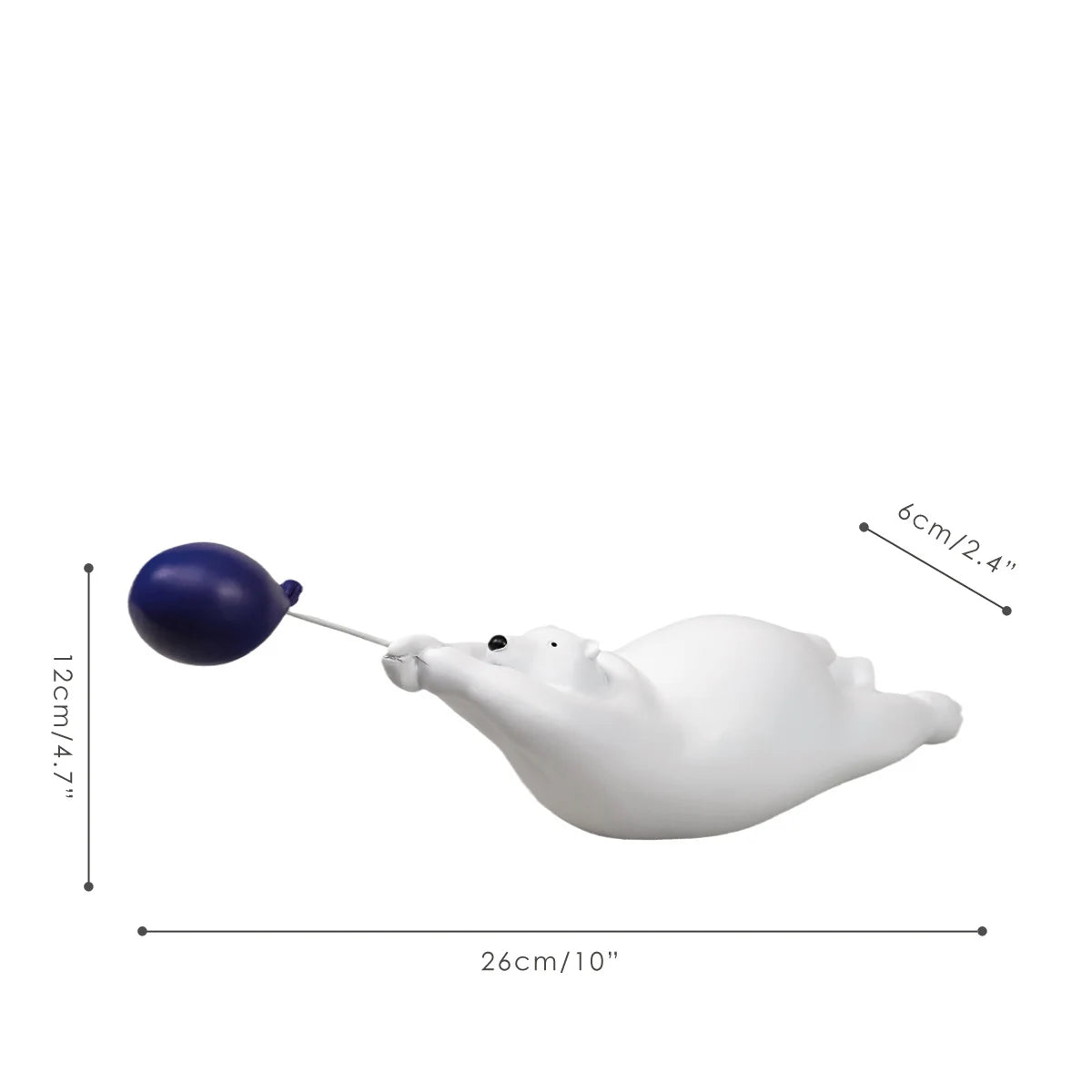 ARTLOVIN Creative Flying Bear Figurines Balloon Polar Bears Figure Home Wall Mount Decoration Resin Modern Gift for Boy/Man/Kids acacuss