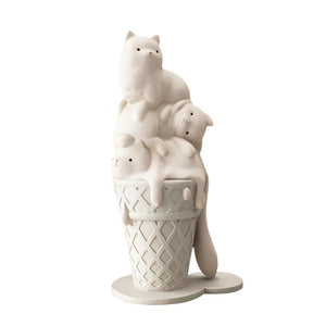 ARTLOVIN Ice Cream Cat Sculpture Resin Figurines For Bookcase Shelf Modern Home Room Decor Creative Animal Figures Best Gift New acacuss
