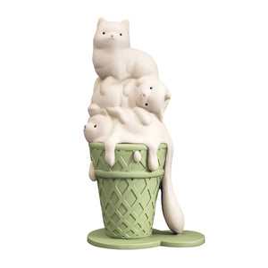 ARTLOVIN Ice Cream Cat Sculpture Resin Figurines For Bookcase Shelf Modern Home Room Decor Creative Animal Figures Best Gift New acacuss