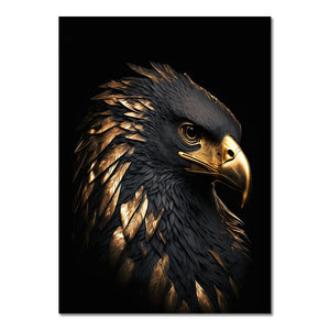 Abstract Black Gold Animal Canvas Painting Owl Tiger Lion Wolf Eagle Zebra Bull Posters Wall Art Pictures for Room Home Decor acacuss