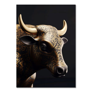 Abstract Black Gold Animal Canvas Painting Owl Tiger Lion Wolf Eagle Zebra Bull Posters Wall Art Pictures for Room Home Decor acacuss