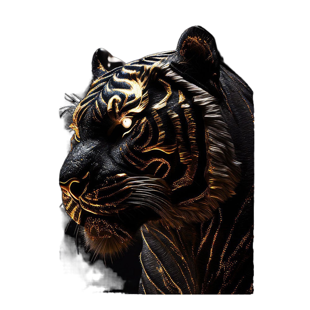 Abstract Black Gold Animal Canvas Painting Owl Tiger Lion Wolf Eagle Zebra Bull Posters Wall Art Pictures for Room Home Decor acacuss