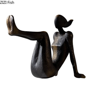 Abstract Character Girl Statue Decorative Bookends Library Bookcase Bookshelf Bookends Desk Decoration Resin Figures Sculpture acacuss