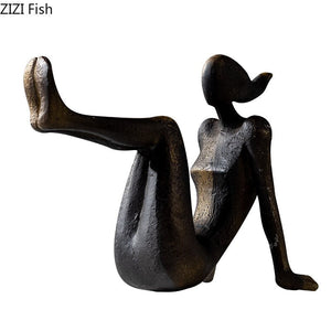 Abstract Character Girl Statue Decorative Bookends Library Bookcase Bookshelf Bookends Desk Decoration Resin Figures Sculpture acacuss