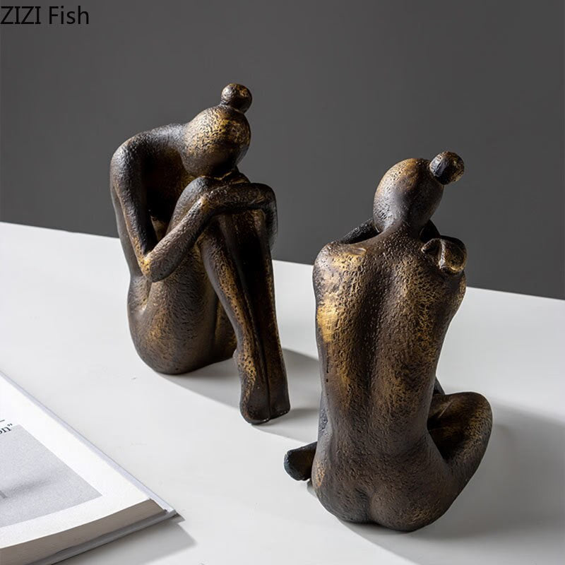 Abstract Character Girl Statue Decorative Bookends Library Bookcase Bookshelf Bookends Desk Decoration Resin Figures Sculpture acacuss