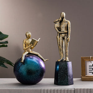 Abstract Character Sculpture Resin Statue Color Model Modern Home Decoration Living Room Decoration Office Desk Decor Gifts acacuss