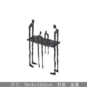 Abstract Creative Sculpture Balance Figure Art Ornaments Home Room Entrance Study Decorative Multi-Person Seesaw Statue acacuss