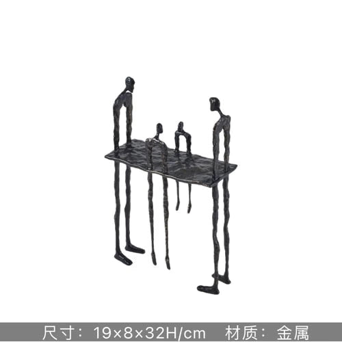 Abstract Creative Sculpture Balance Figure Art Ornaments Home Room Entrance Study Decorative Multi-Person Seesaw Statue acacuss