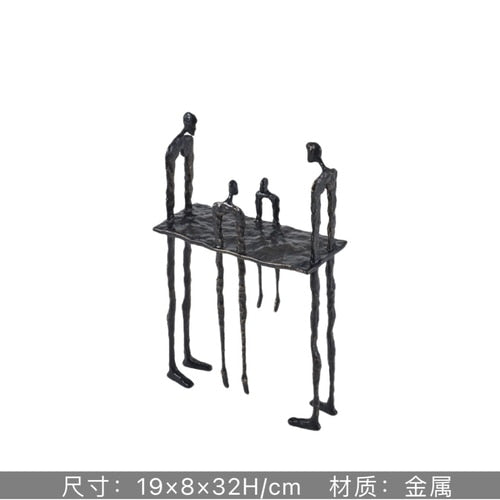 Abstract Creative Sculpture Balance Figure Art Ornaments Home Room Entrance Study Decorative Multi-Person Seesaw Statue acacuss