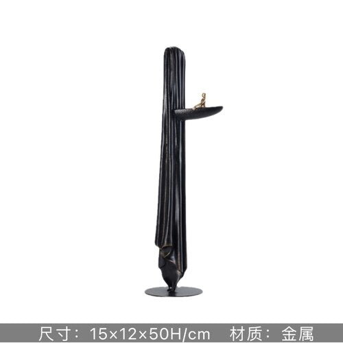 Abstract Creative Sculpture Balance Figure Art Ornaments Home Room Entrance Study Decorative Multi-Person Seesaw Statue acacuss